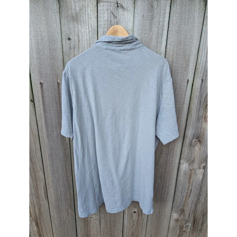 J Crew Polo Garment Dyed Gray Short Sleeve XXL 2XL Tall 100% Cotton